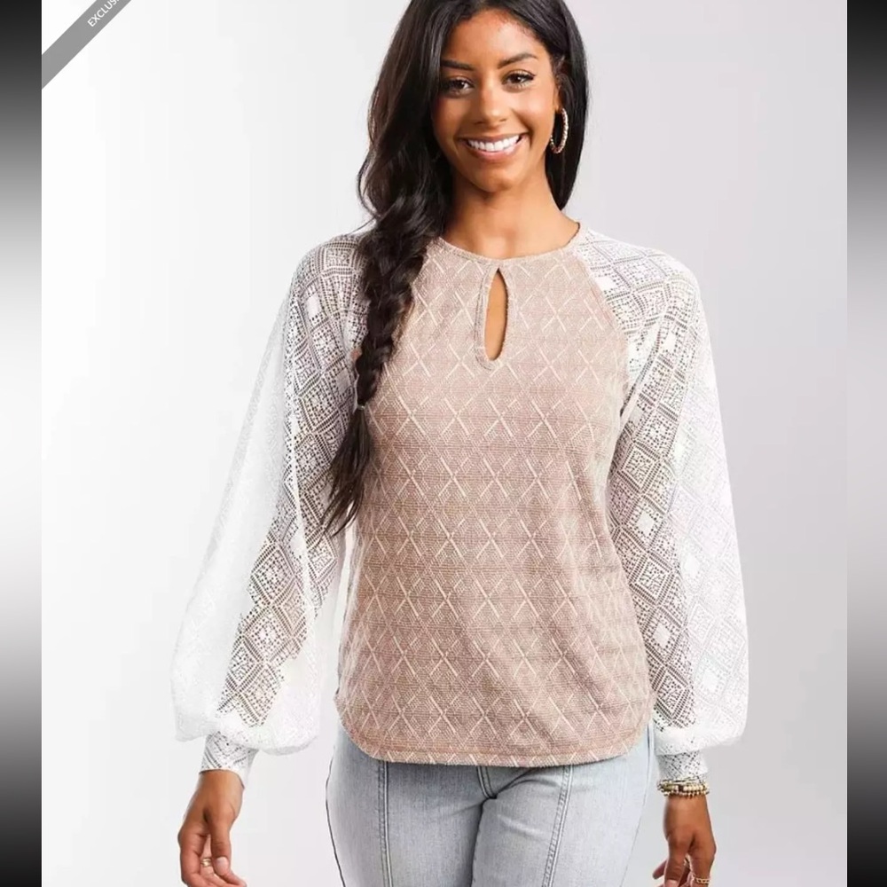 Women’s Buckle Long Sleeve Lace Casual Shirt